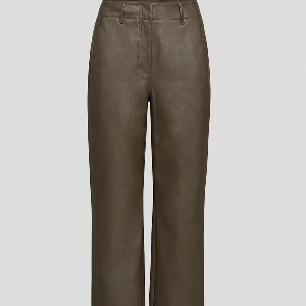 Aritzia Olive Green vegan leather pants